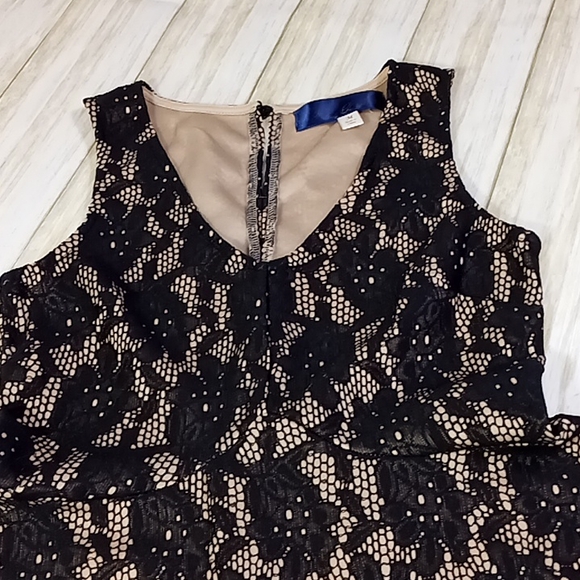 Blue Rain Black Lace Lined A-Line Dress Size Medium - Picture 2 of 14